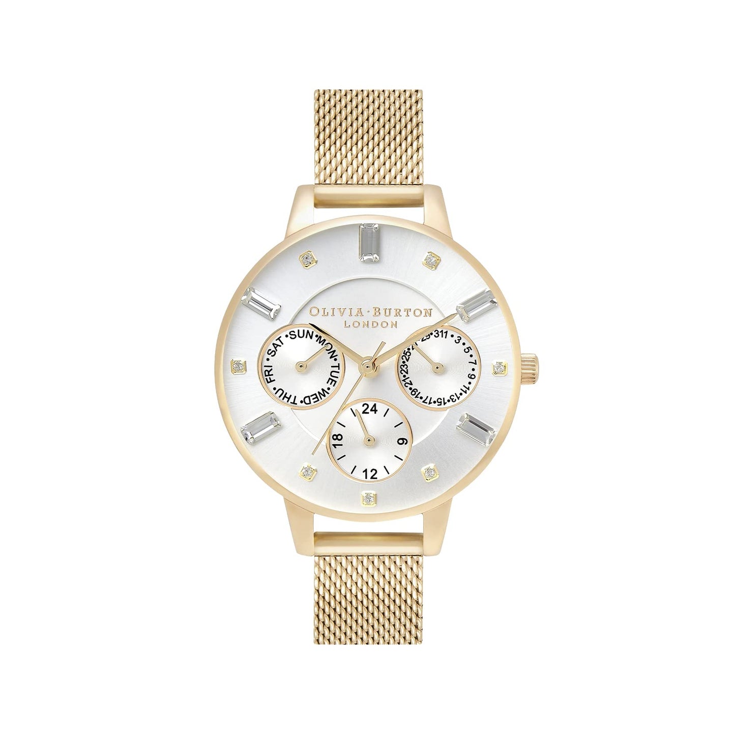 Olivia Burton Multi Function Analog Silver Dial Women's Watch-OB16CG100