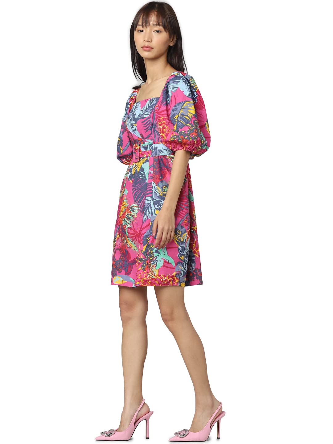 Only Women's Mini Length Cotton Sheath Pink Dress_X-Small