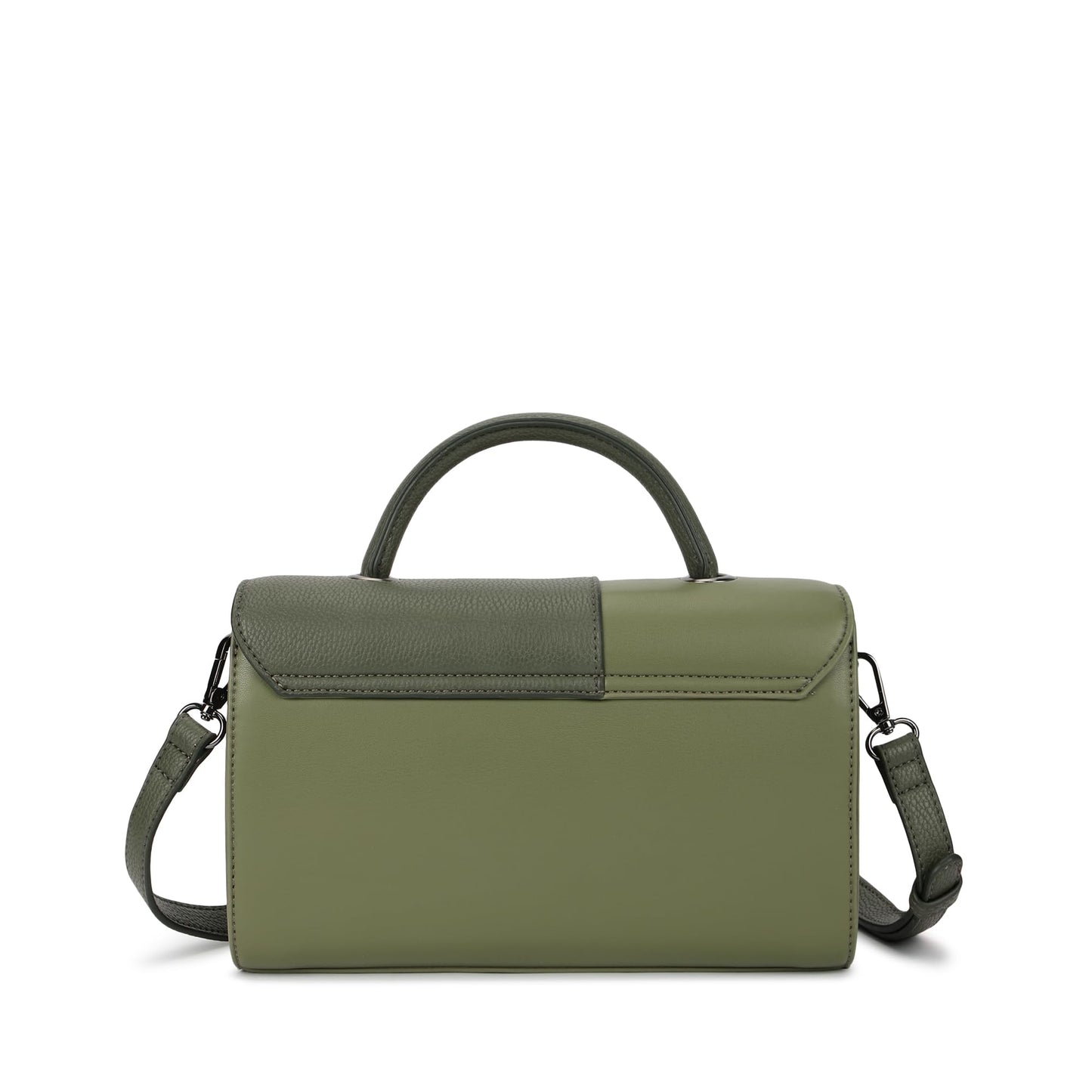 Fastrack Olive play satchel | Faux-Leather Women’s Handbag in olive | Buckle-Flap Design with Dual Carry Options & Spacious Interior