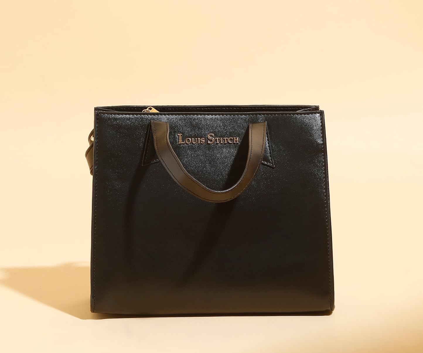 LOUIS STITCH Stylish Black Handbag for Women | Ladies Satchel Handbag for Travel, Office, College | LDB-VF1039-HBJB