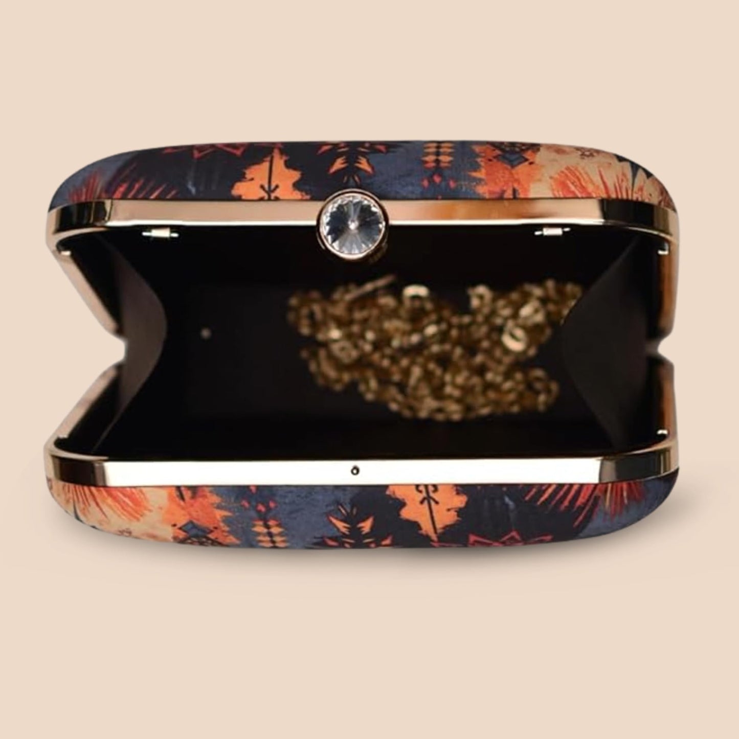 Artklim Design Art Printed And Multi Colour Clutch Bag For Women With Detachable Strap