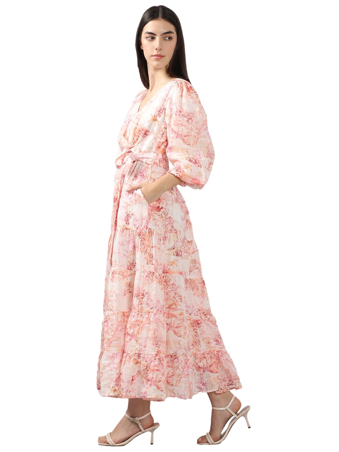 VERO MODA Women's Fit and Flare Pink Dress