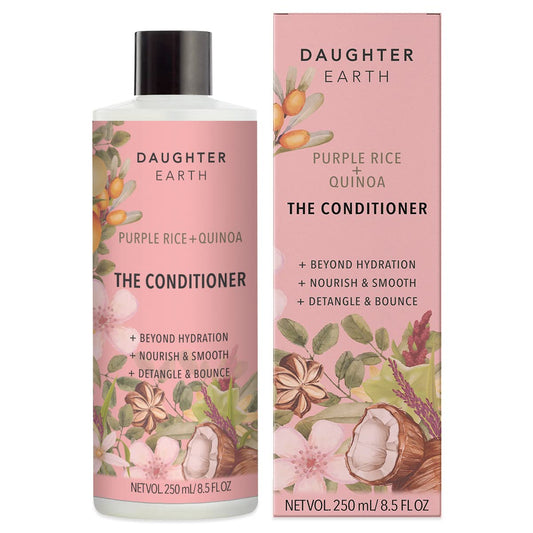 DAUGHTER EARTH The Conditioner With Purple Rice & Quinoa For Dry Color Treated Hair | Daily Moisturizing Conditioner | Vegan Silicone Free Herbal & Natural For All Hair Types | 250 ml
