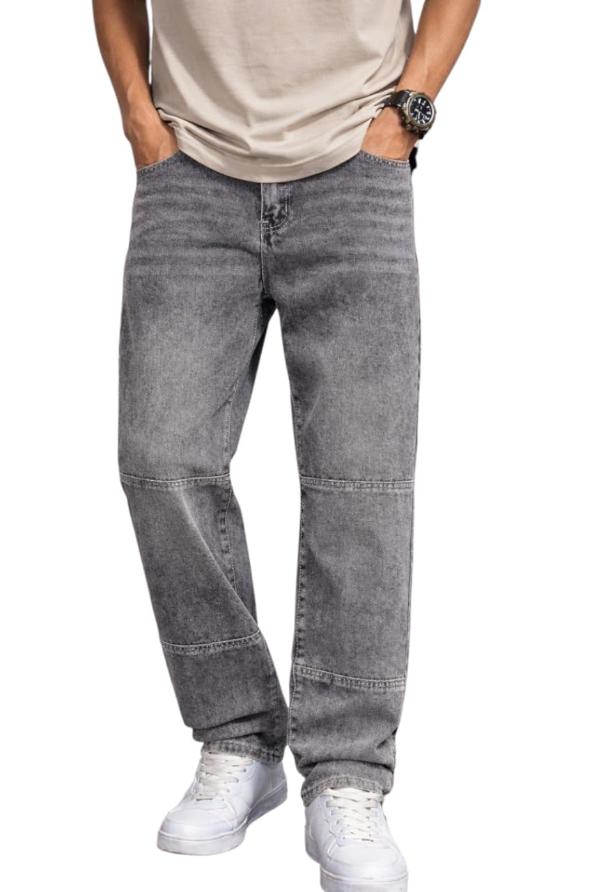 ODDMONKEY Jeans for Man || Baggy Jeans for Man || Pant for Men (JEANS-11-Grey-Baggy-38)