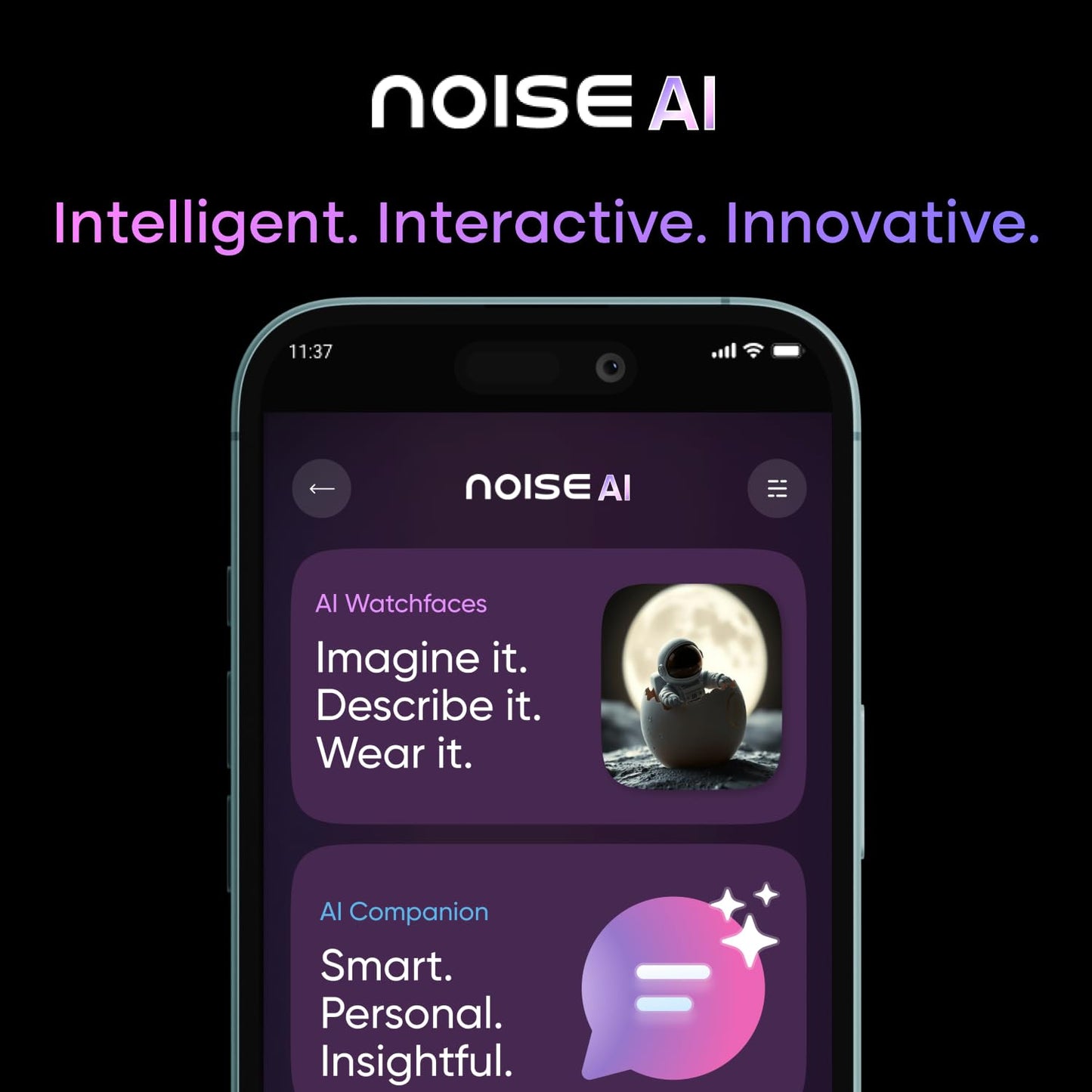 Noise Pro 6 Max Smart Watch:Intelligent AI, Endless AI Watch Faces, AI Companion, 1.96” AMOLED, Stainless Steel Build, Built-in GPS, 5 ATM, EN2 Processor, for iOS & Android(Chrome Black)