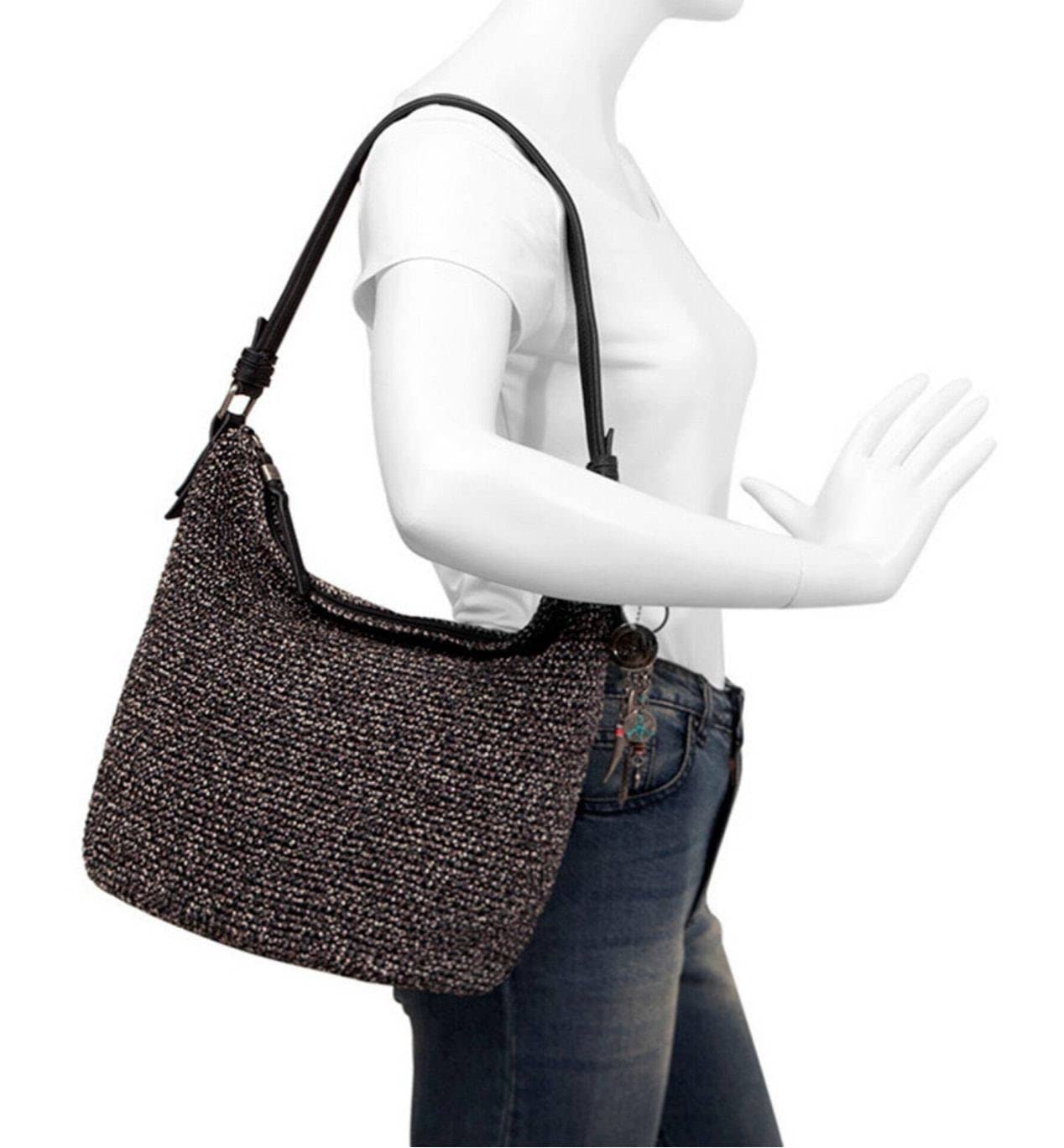 The Sak Sequoia Crochet Hobo, Red Static, Large