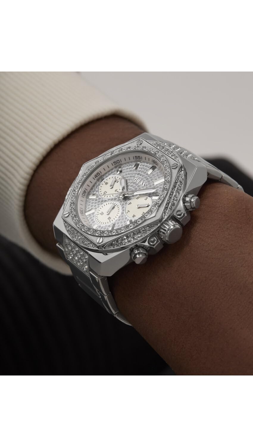 Guess Trend 47 mm Silver Dial Men Chrono Watch- GW0899G1