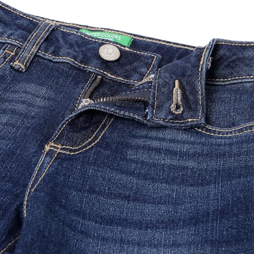 United Colors of Benetton Solid Boot-Leg Fit Jeans (Size: 8-9 Years)-25A4DENCG100I901 Blue