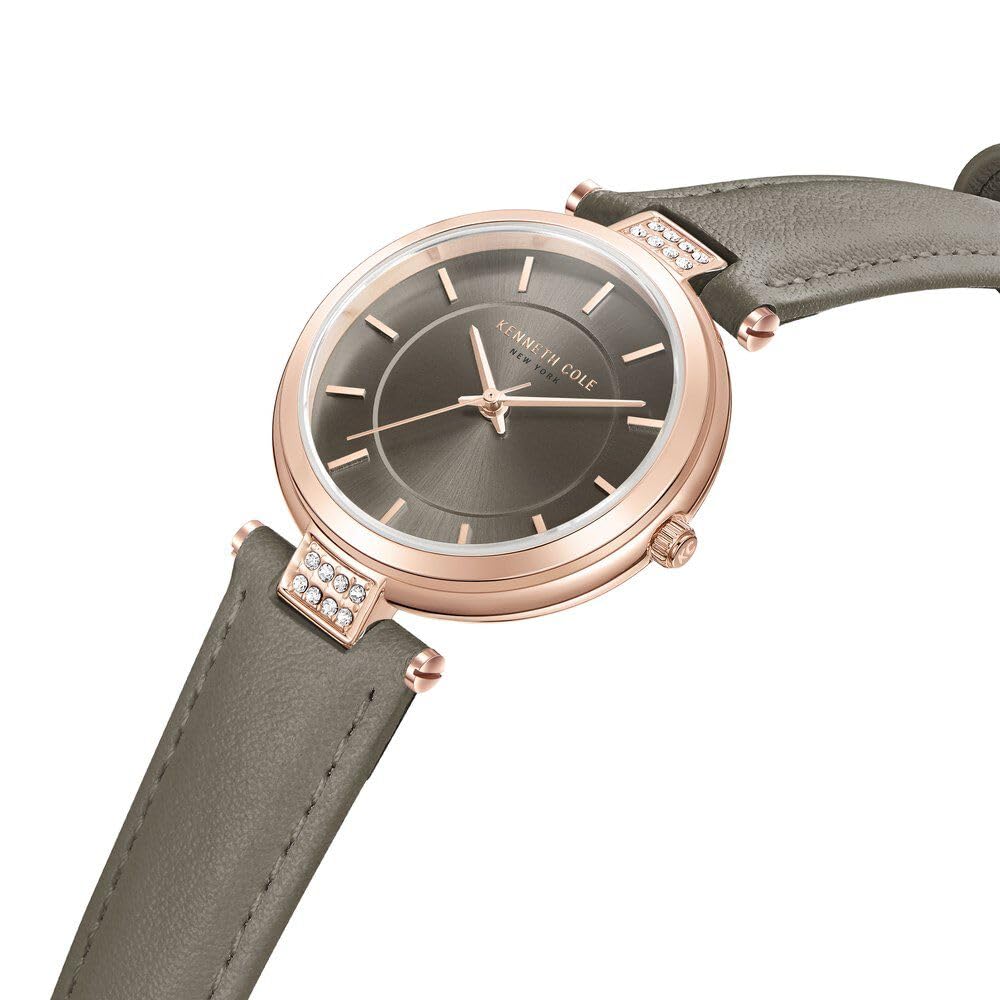 Kenneth Cole Quartz Analog Brown Dial Antique Leather Strap Watch for Women-KCWLA0026702LD
