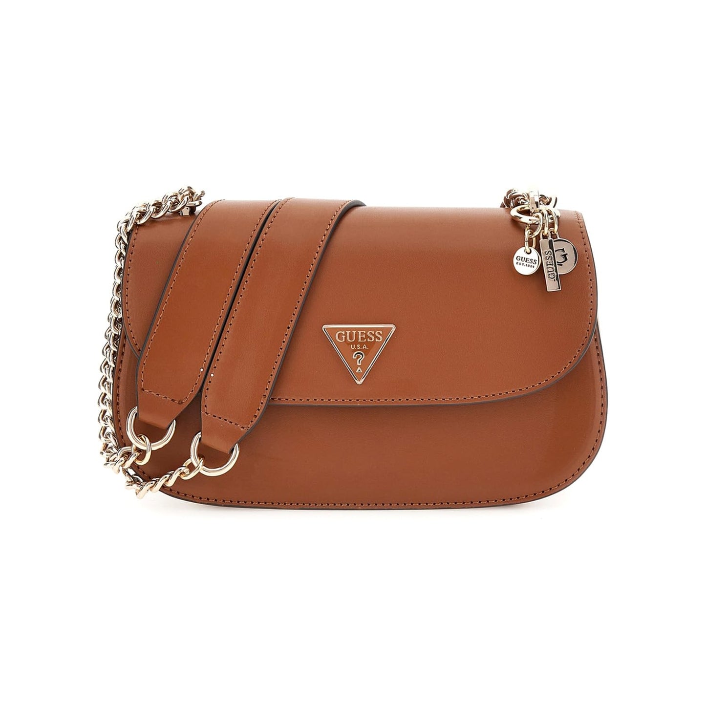 Guess Women's Cognac Solid Crossbody Bag| Ladies Purse Handbags | Gift For Ladies