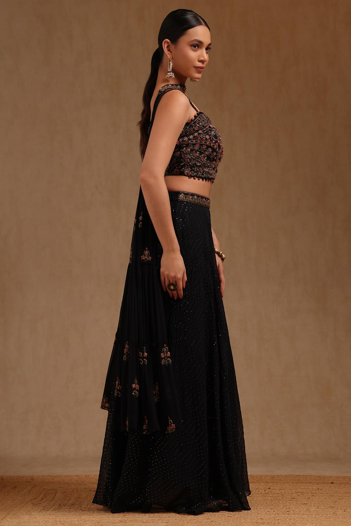 Soch Women's Georgette Salwar Suit Set (OWA5CD22394_Navy Blue