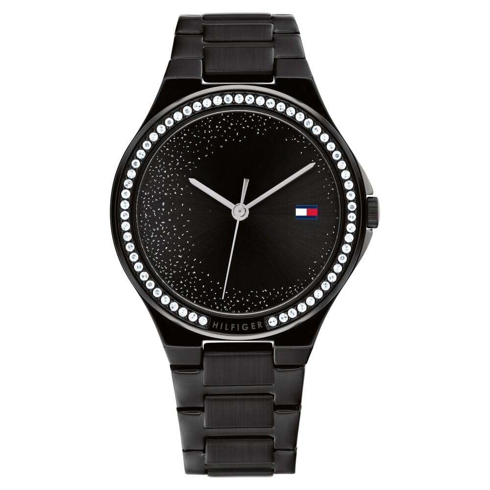 Tommy Hilfiger Quartz Analog Black Stainless Steel Strap for Women-TH1782644