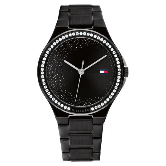 Tommy Hilfiger Quartz Analog Black Stainless Steel Strap for Women-TH1782644