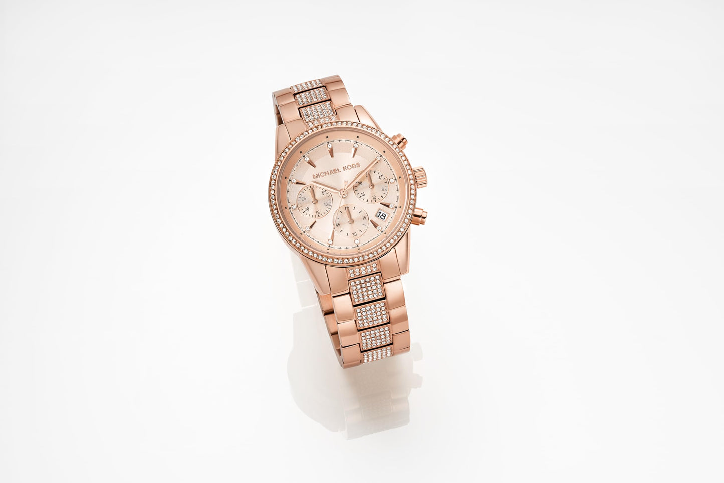 MICHAEL KORS Women Ritz Rose Gold Dial Stainless Steel Chronograph Watch - MK6485 (206685205, Not assigned, Not assigned)