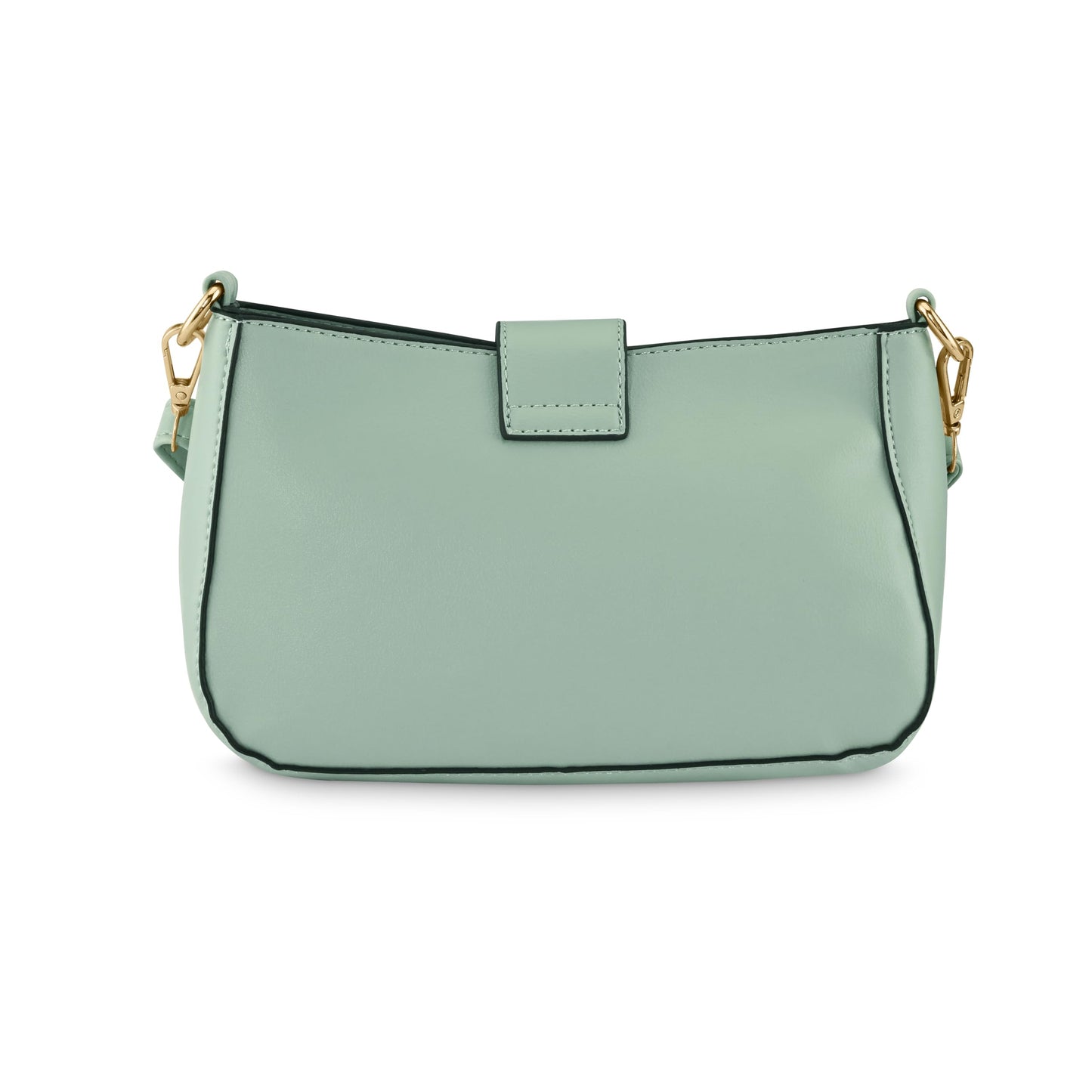 Fastrack Sage Green Solid Sling Bagfor Women, Girls and Ladies | with Buckle Accent and Zipper Closure