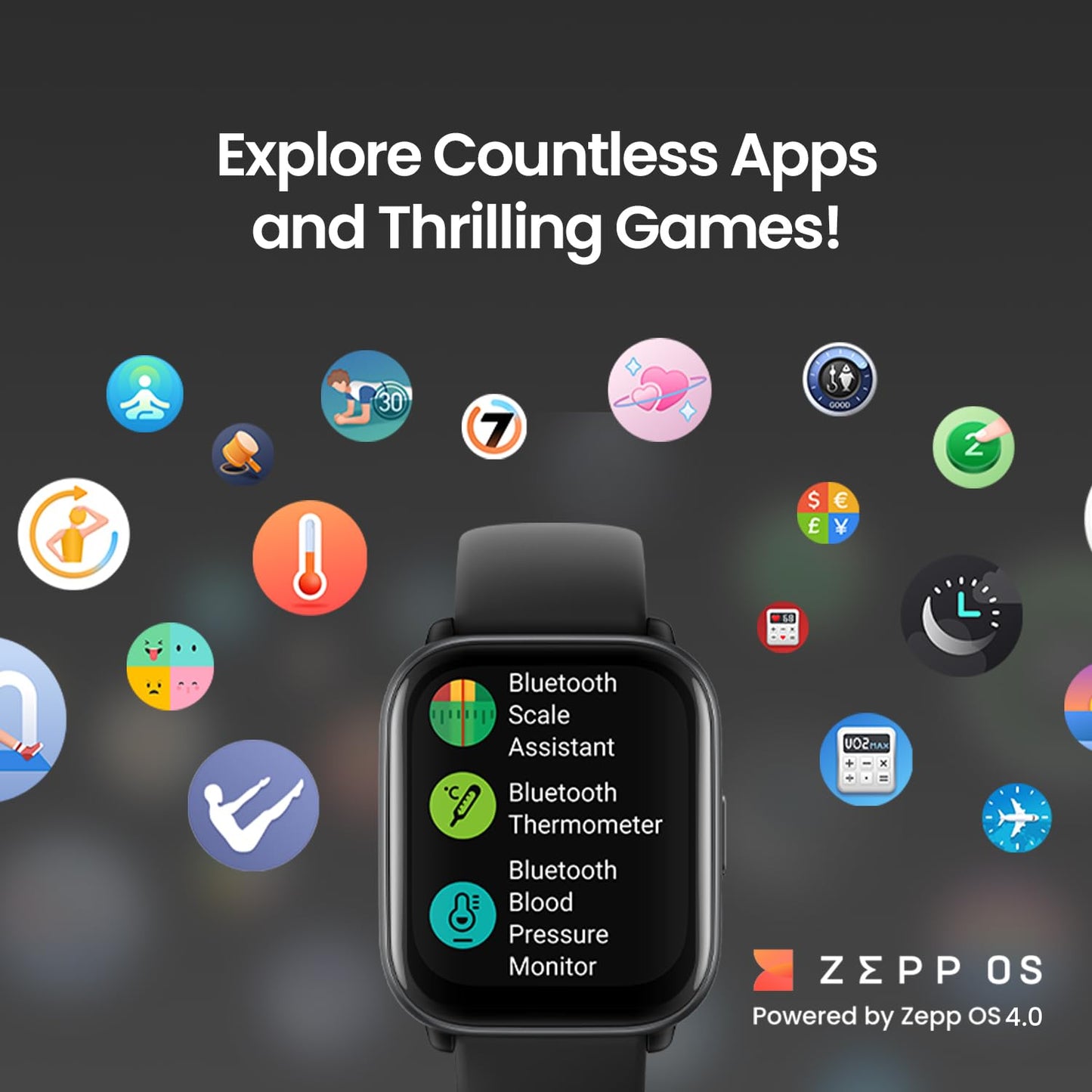 Amazfit Active Smart Watch with AI Fitness Exercise Coach, GPS, BT Calling & Music, 14 Day Battery, 1.75" AMOLED Display & Alexa-Enabled, Stainless Steel Watch with Leather Strap (Lavender Purple)