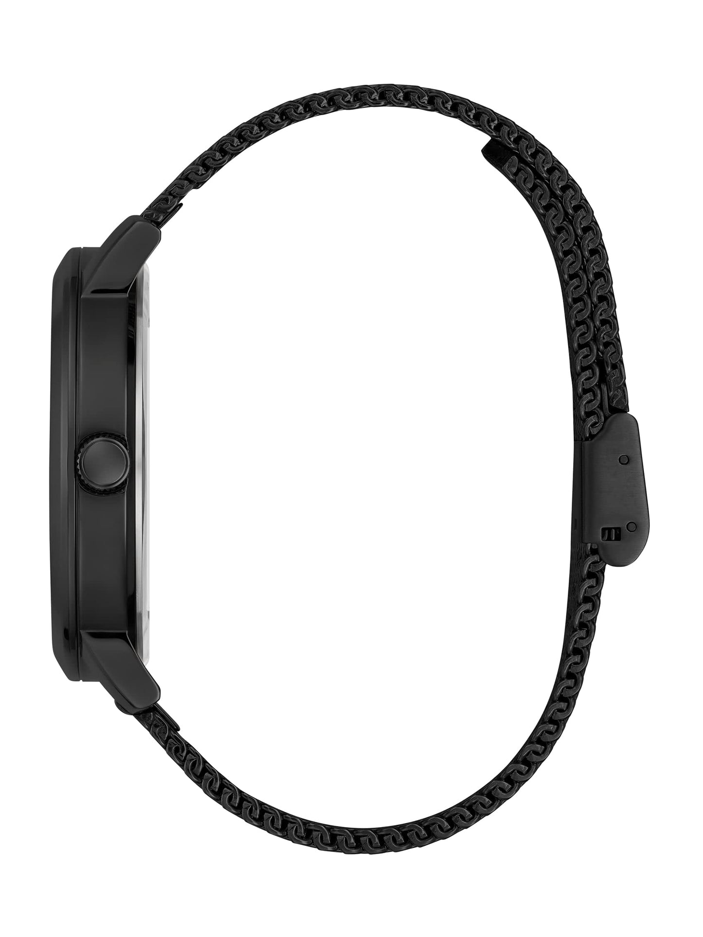 GUESS Men Black Round Brass Dial Analog Watch-U1352G2M