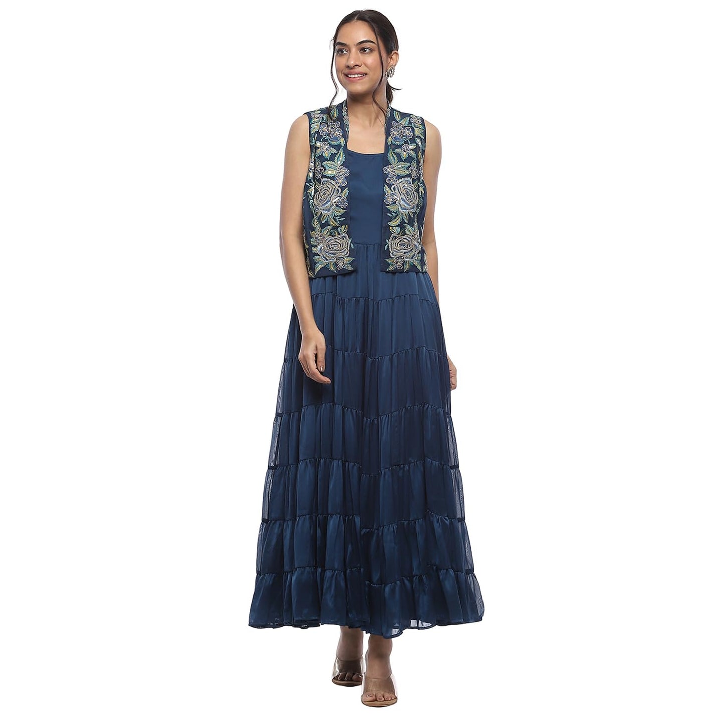BIBA Women's BLU Georgette Kurta_34