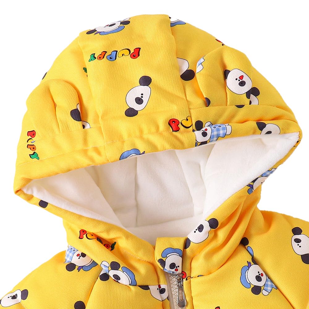 Hopscotch Girls Polyester Waist Length Jackets in Yellow Color For Ages (4-5 Years)