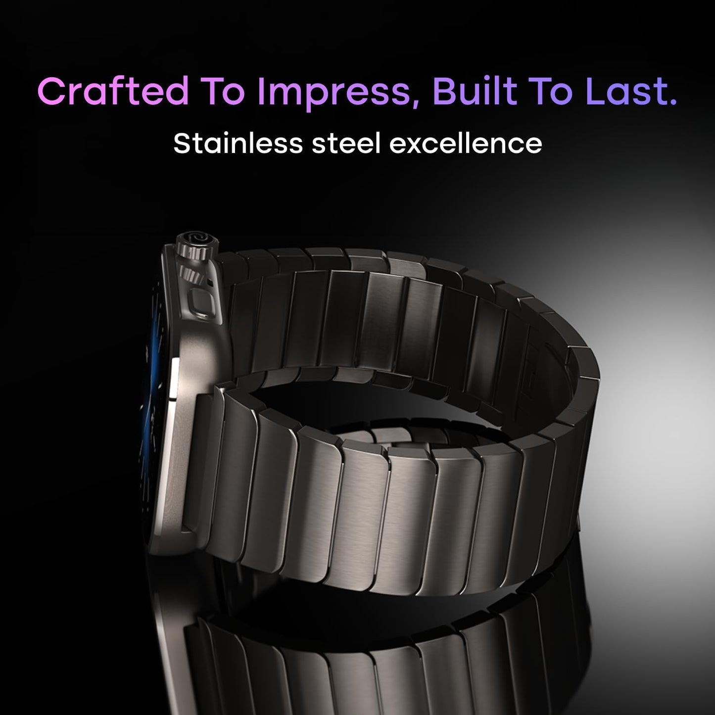 Noise Pro 6 Max Smart Watch:Intelligent AI, Endless AI Watch Faces, AI Companion, 1.96” AMOLED, Stainless Steel Build, Built-in GPS, 5 ATM, EN2 Processor, for iOS & Android(Green Titanium)