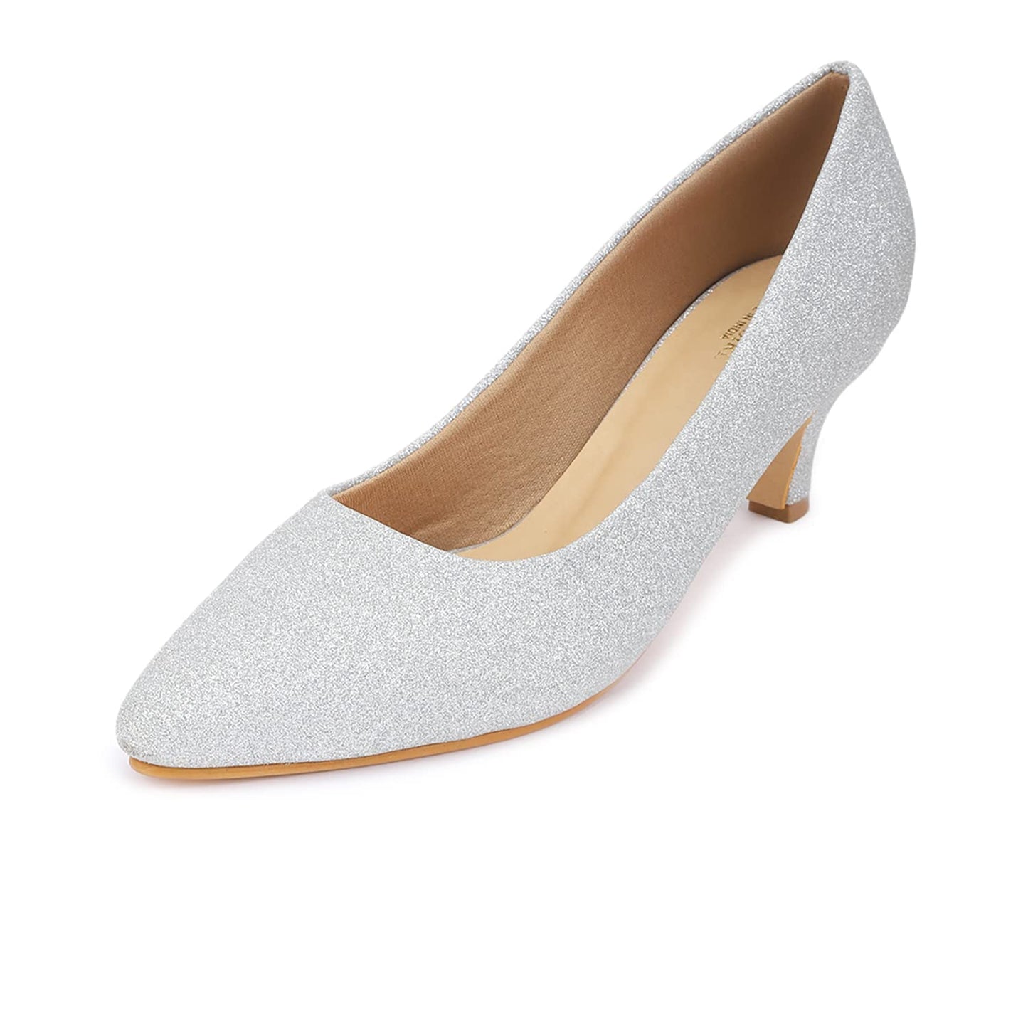 Marc Loire Women Silver Embellished Pumps Heels for Office, Party and Formal Occasions (Silver, Numeric_5)