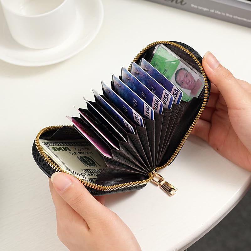 Valerie Cute Small Wallets Card Holder for Women, Mini Women Wallet with Multiple Card Slots, Credit Card Holder, Cute Penguins Design Wallet with 11 Card Slots (Purple)