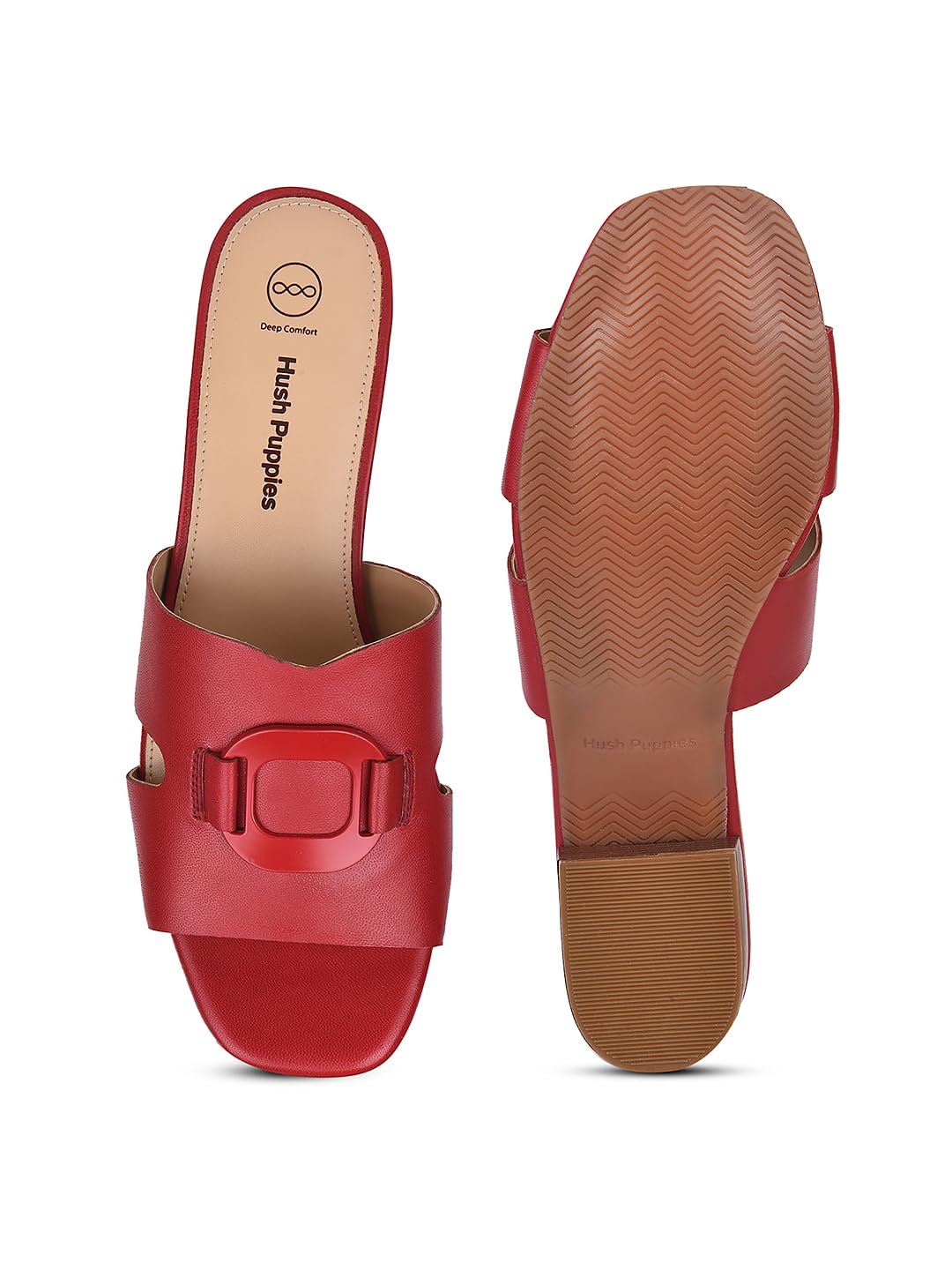 Hush Puppies Women Block Heel Sandals - Red (7Uk)