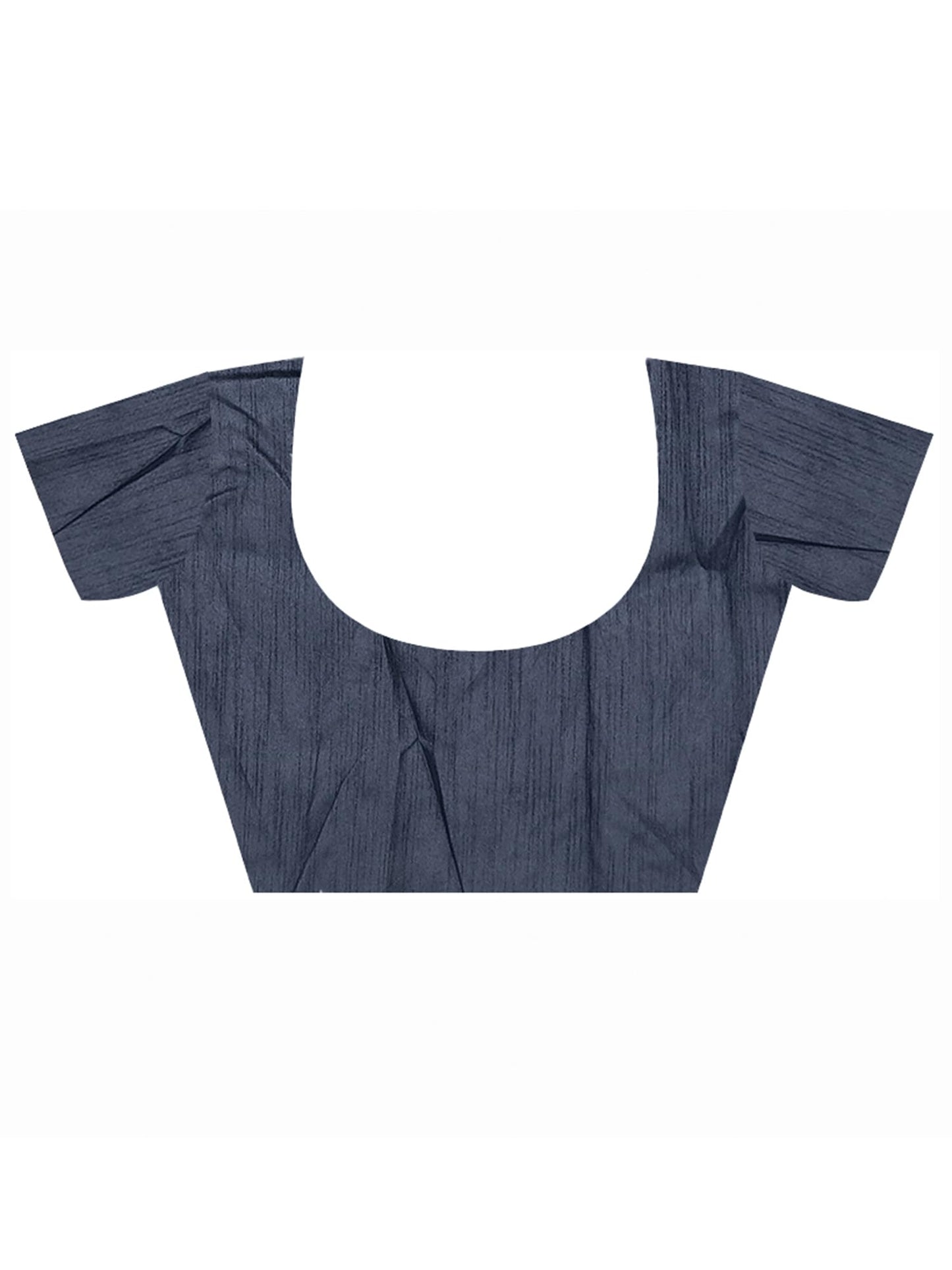 AKHILAM Women's Net Navy Blue Embellished Designer Saree With Blouse Piece (AAVYA603B_HV)