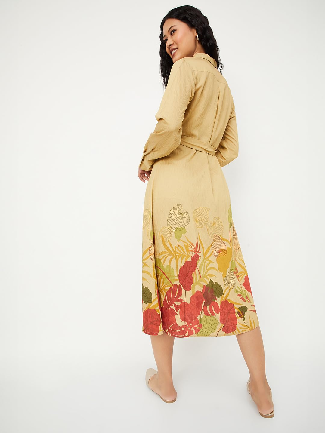 Max Women's Polyester A-Line Below The Knee Dress