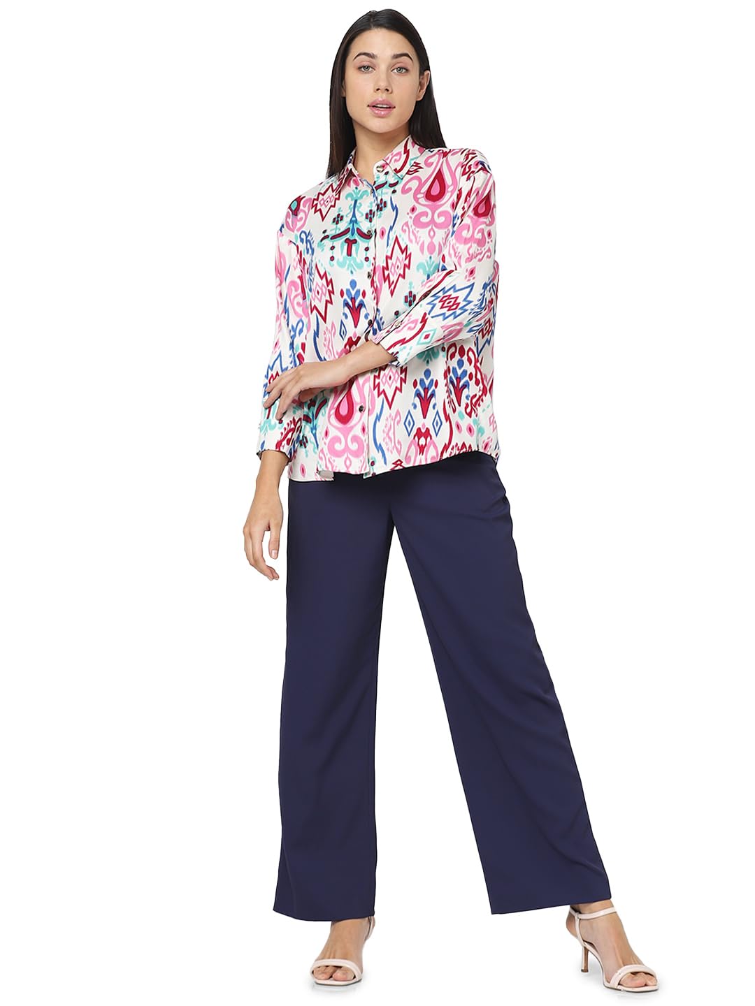 VERO MODA Women Aztec Print Multicolor Viscose Regular Fit Shirt