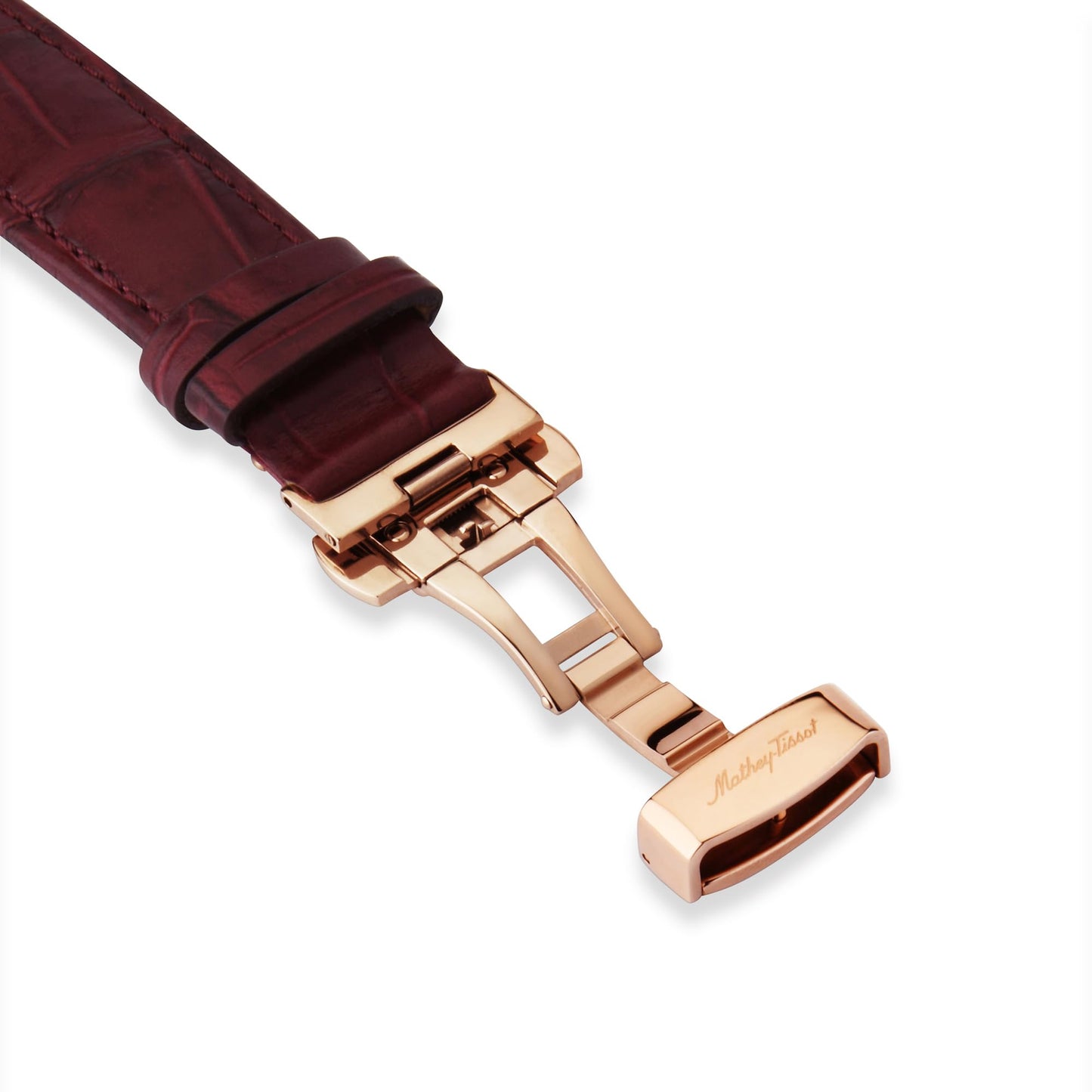 Mathey-Tissot Leather Blue Dial Analog Watches for Men-H1886Chatpr, Black Band