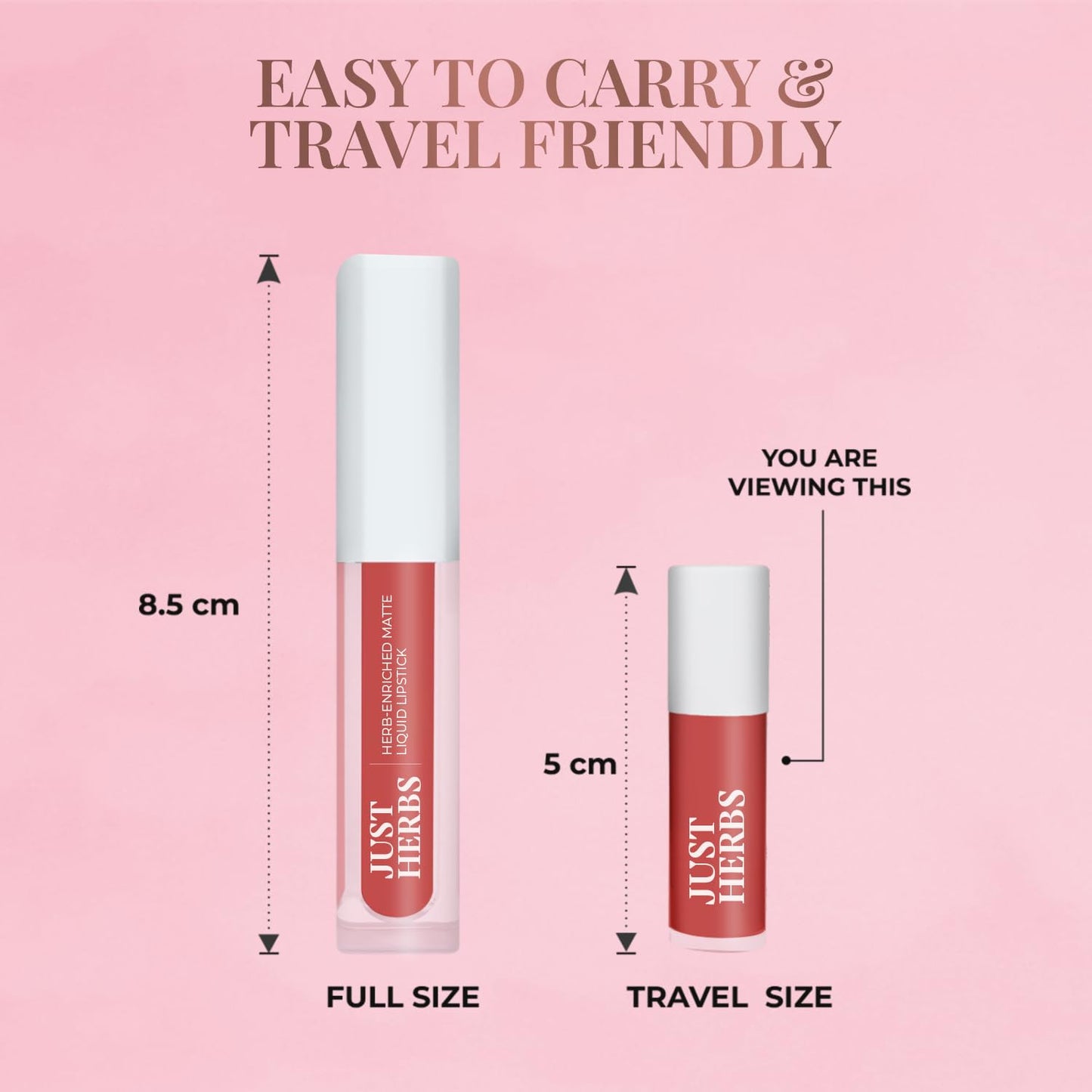 Just Herbs Ayurvedic Liquid Lipstick Kit Set of 5 with Long Lasting Matte Finish, Hydrating & Lightweight Lip Colour, Deeps & Reds - Paraben & Silicon Free - 5 ml
