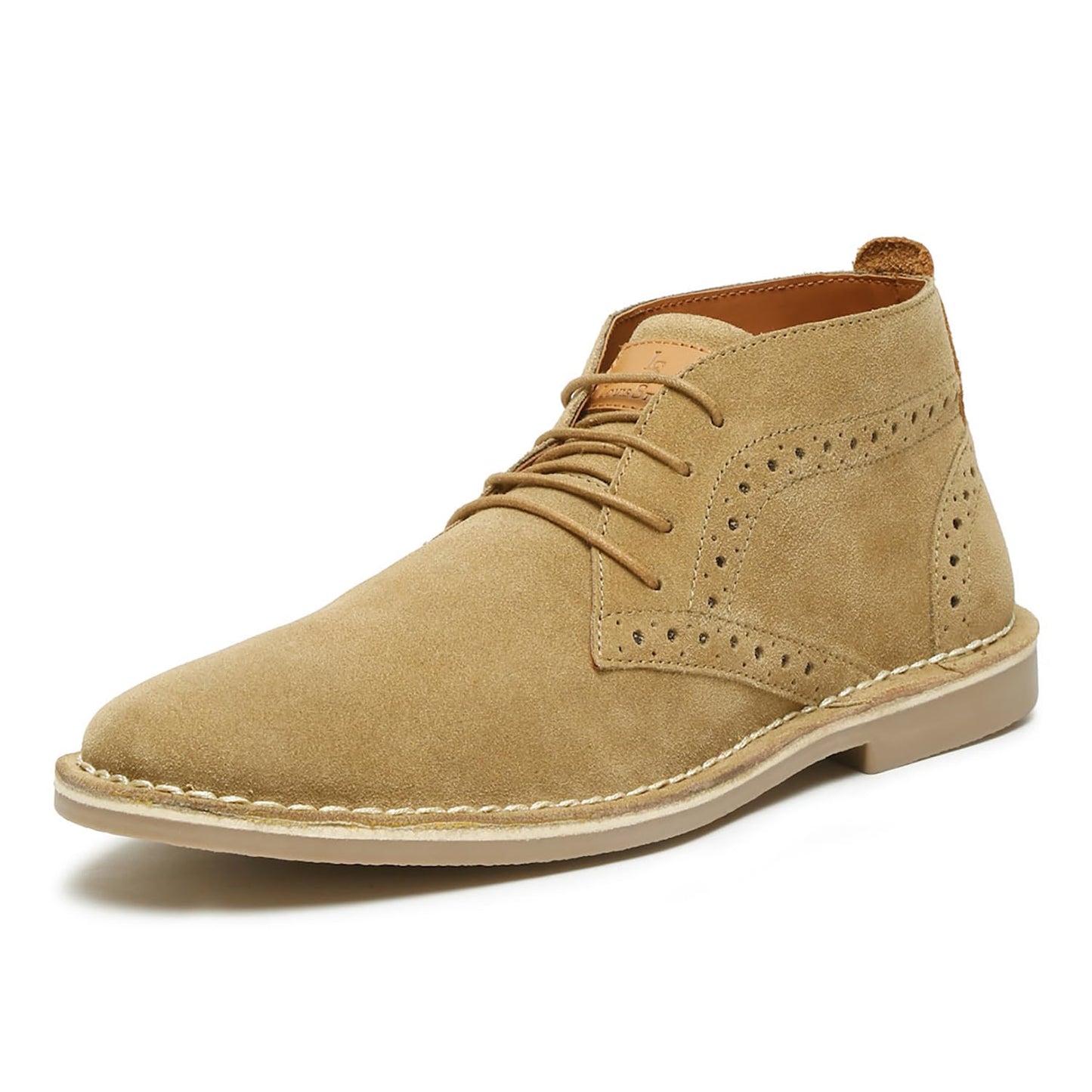 LOUIS STITCH Chukka Boots For Men| Suede Leather Boots for Men| High Ankle Casual Boot | Casual Office & Trekking Shoes | Hiking Boots for Men | Stitch Down Desert Boots |Size-UK07 Cream [LSSDSUCKBGCM]