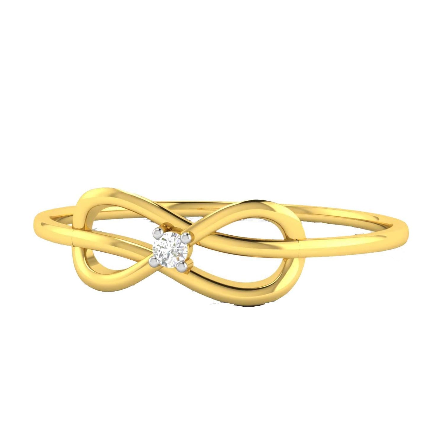Avsar 18KT Yellow Gold and American Diamond Ring for Women
