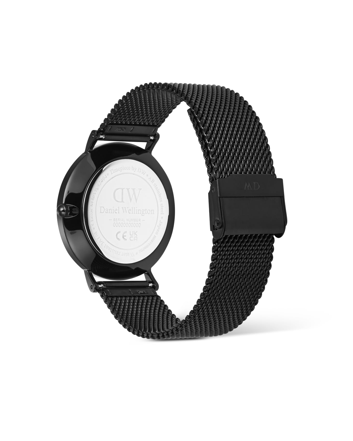 Daniel Wellington Classic Extension Analogue Watch for Man with Black Round Dial & Black Stainless Steel Bracelet Band Water Resistant Men's Wrist Watches - DW00100831K