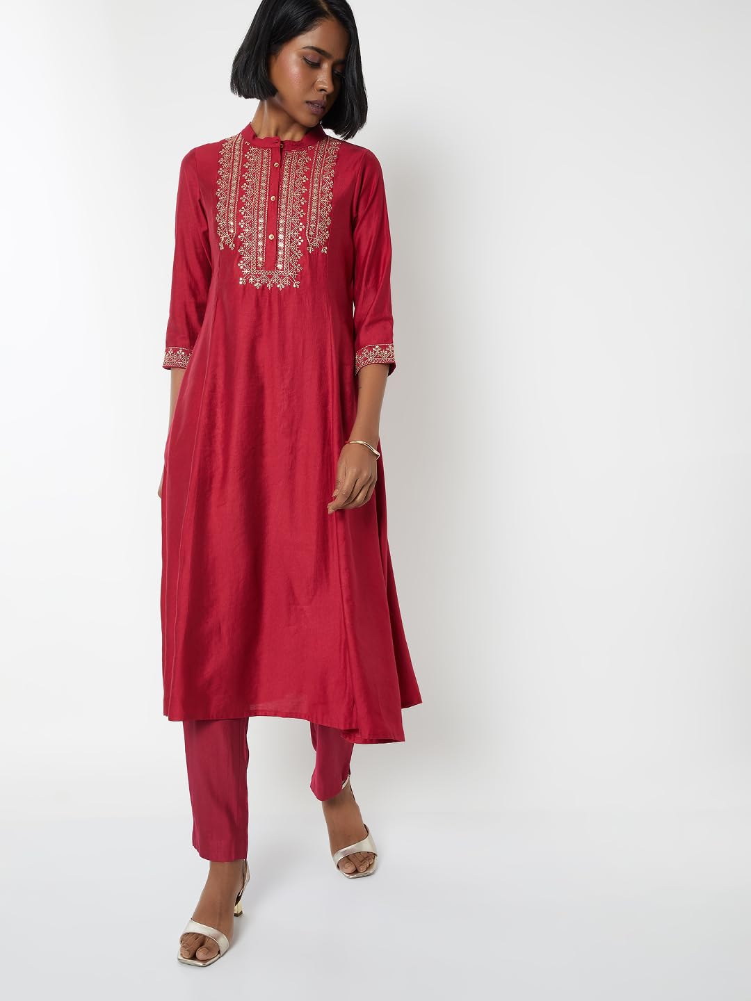 Max Women's Polyester Blend Kurta Set