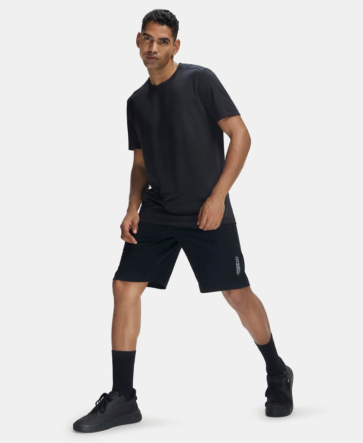 Jockey Men's Cotton Shorts (SP26-0103-BLACK Black L)