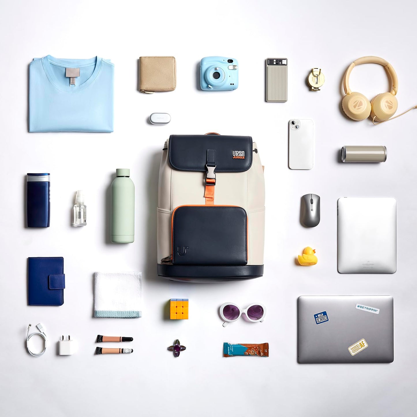 Urban Jungle by Safari, Zest Daypack 20 Liters, Water Resistant, Top-Open, Padded, Premium Microfibre Laptop Backpack with Trolley Sleeve for Men and Women (White)