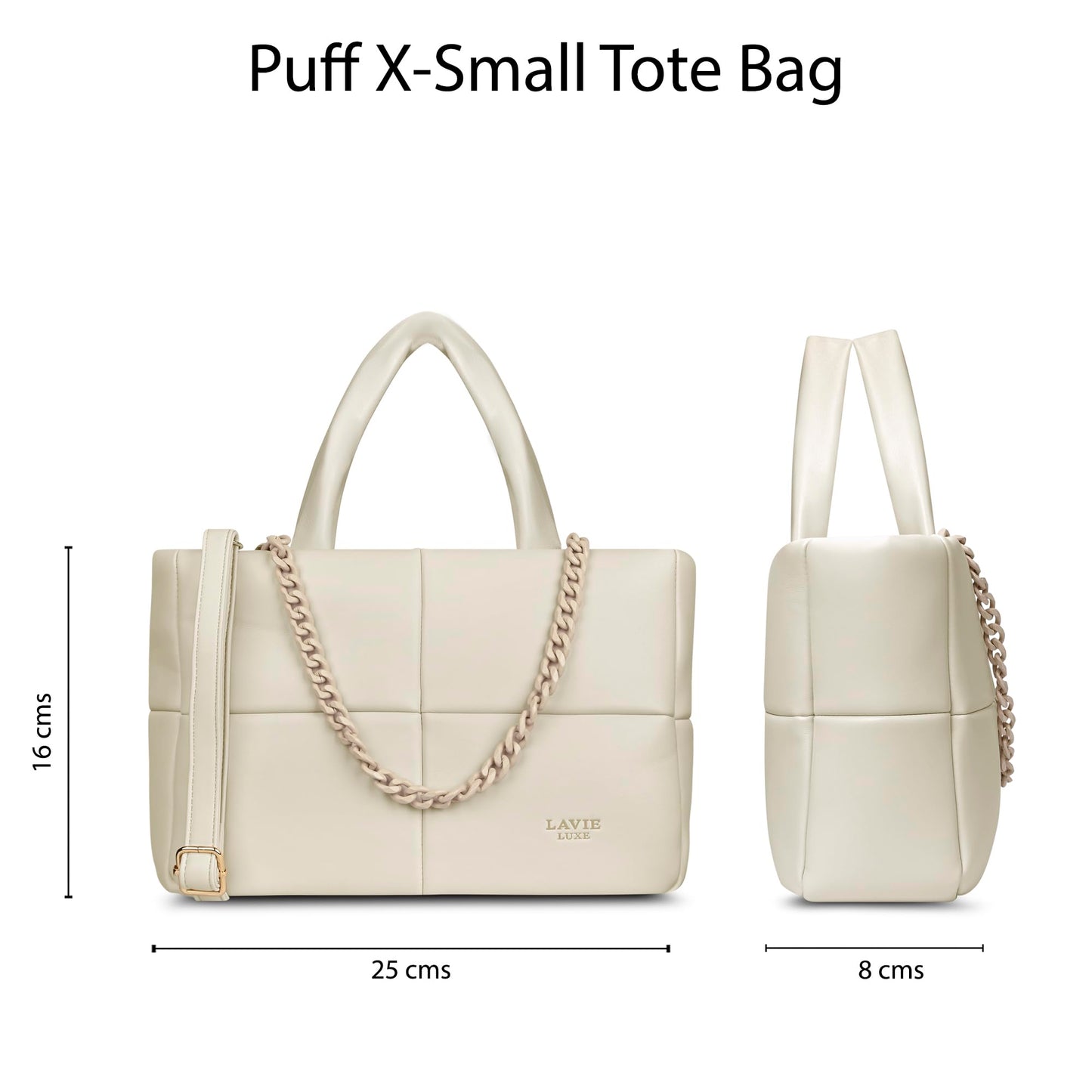 Lavie Luxe Women's Puff Tote Bag for Women | Tote Bag for Work | Ladies purse | Stylish Shoulder Bag | Gift for Women