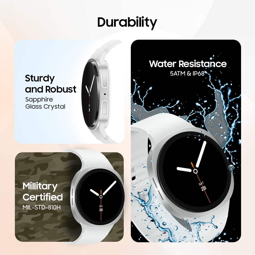 Samsung Galaxy Watch8 (44mm, LTE, Graphite) with 3nm Processor | Dual GPS | Sapphire Glass & Armor Aluminum | 5ATM & IP68 | BP, ECG, IHRN & Vascular Load Monitoring | Anti-oxidant Index