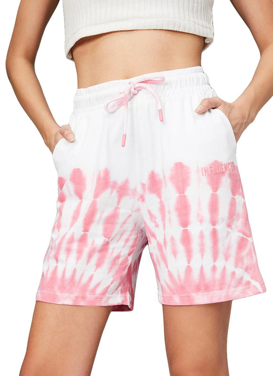 Max Women Tie & Dye Active Shorts (SU24CB18PINK)_XL