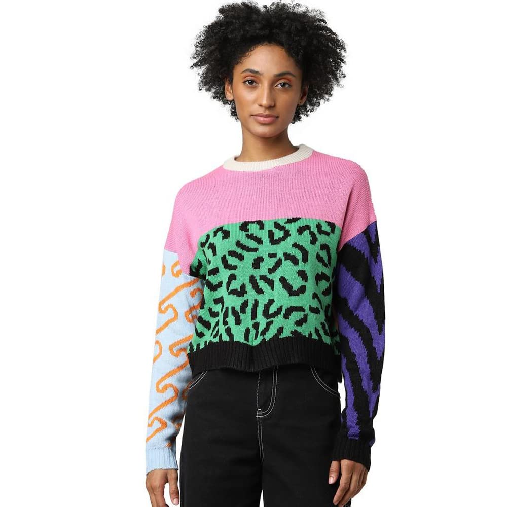 ONLY Women's Acrylic Round Neck Sweater