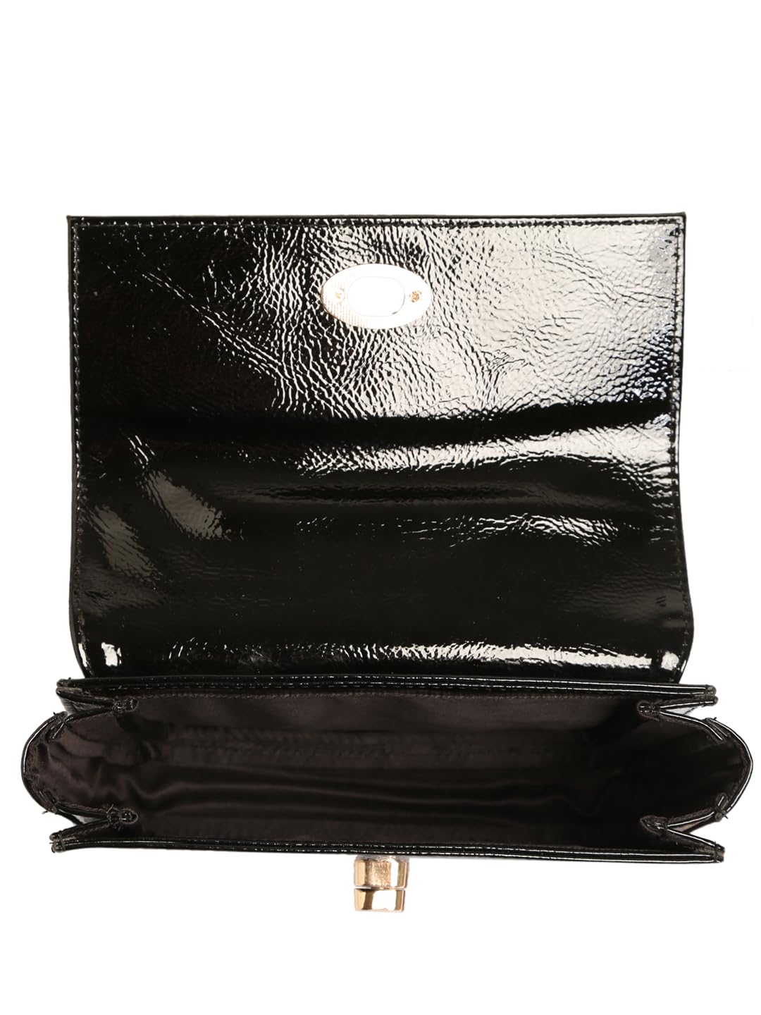 RASHKI LUCEAT - Womens Vegan Leather Slingbag | Spacious Compartment | Metalic chain (BLACK)