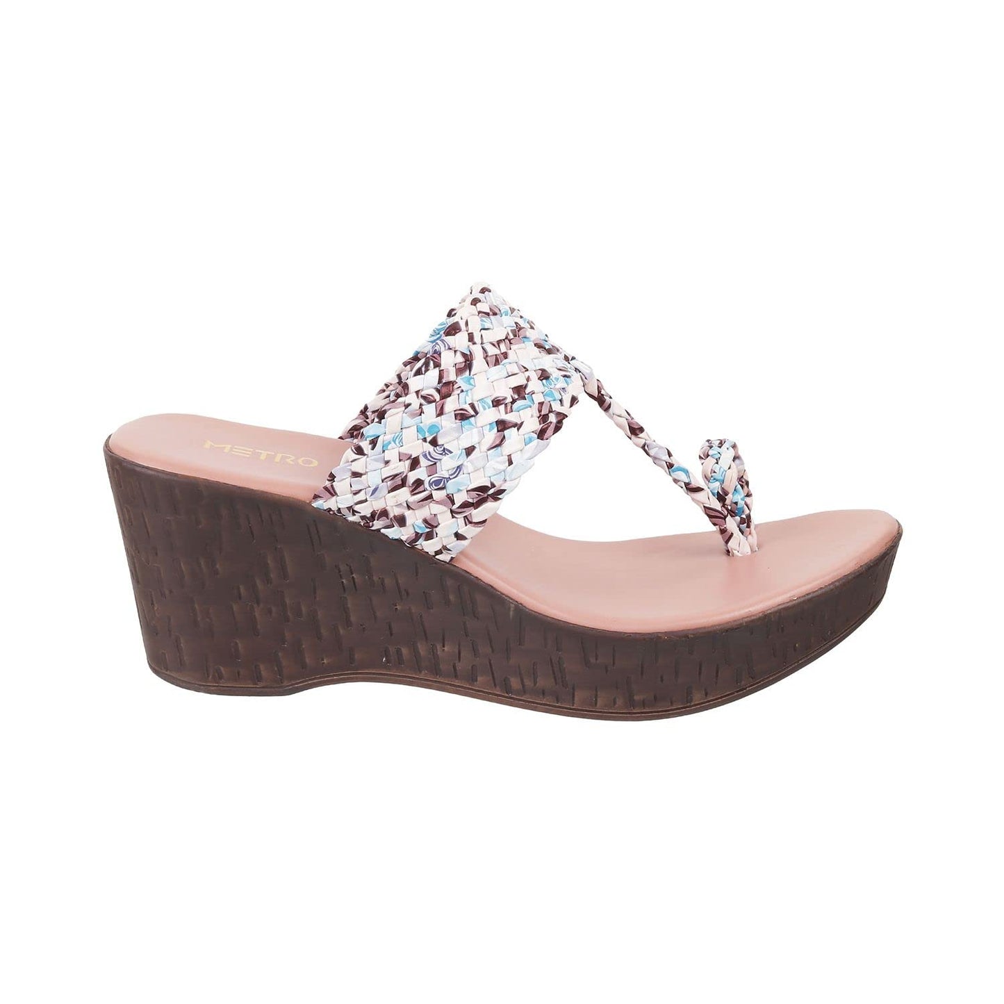 Metro Women Wedge Heel Slip-on Sandal Pink - SaumyasStore