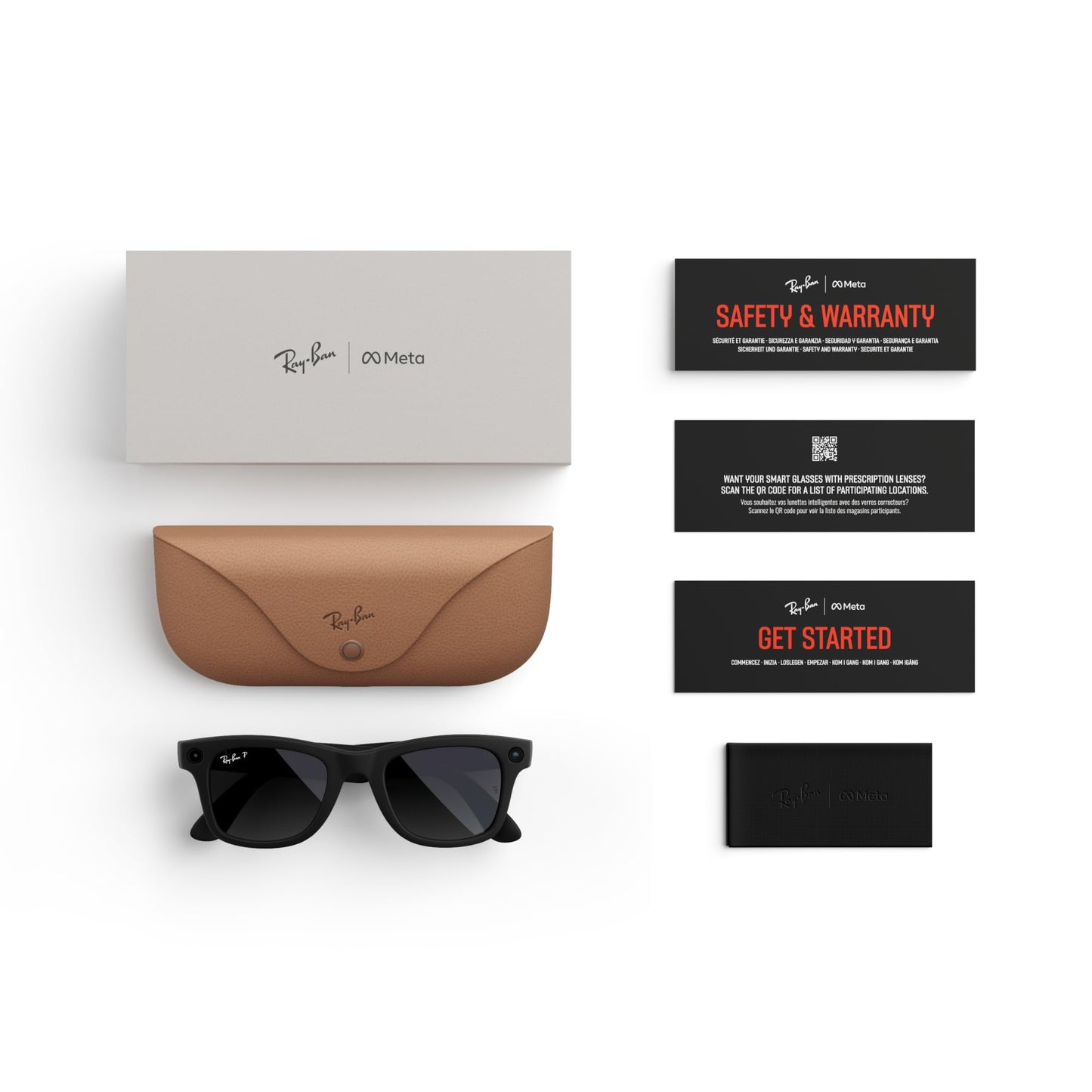 Ray-Ban | Meta Wayfarer (Gen 1) Large - Matte Black, Polarised Gradient Graphite Lenses