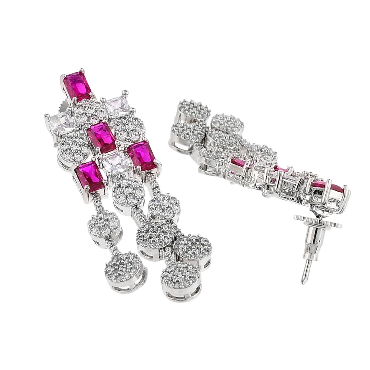 VOYLLA CZ Elegance Pink and White Zircons Jewellery Set