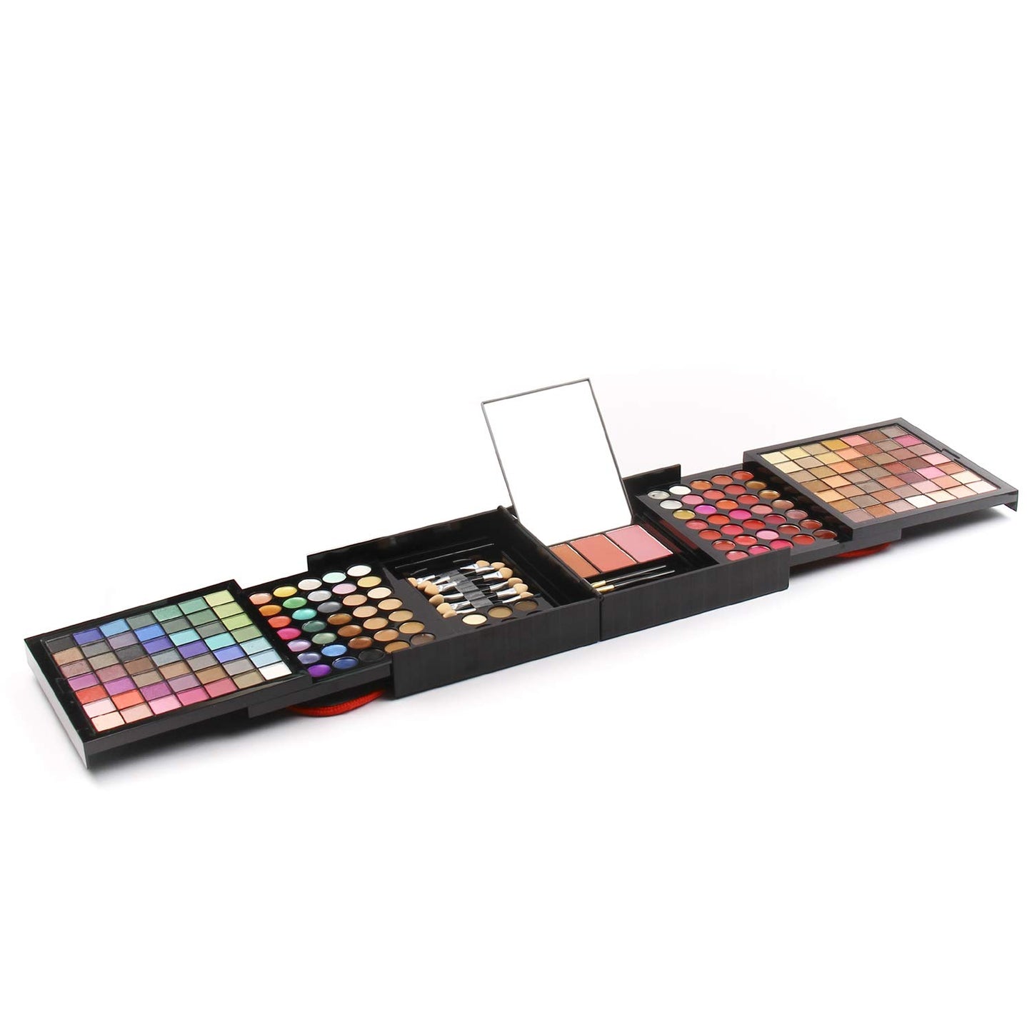 Sedell Professional 177 Colors Eyeshadow Palette Matte Shimmer Eyeshadow Blush Lip Color Bow Shader Brushes Concealer Kit, Multicolor, 80 g