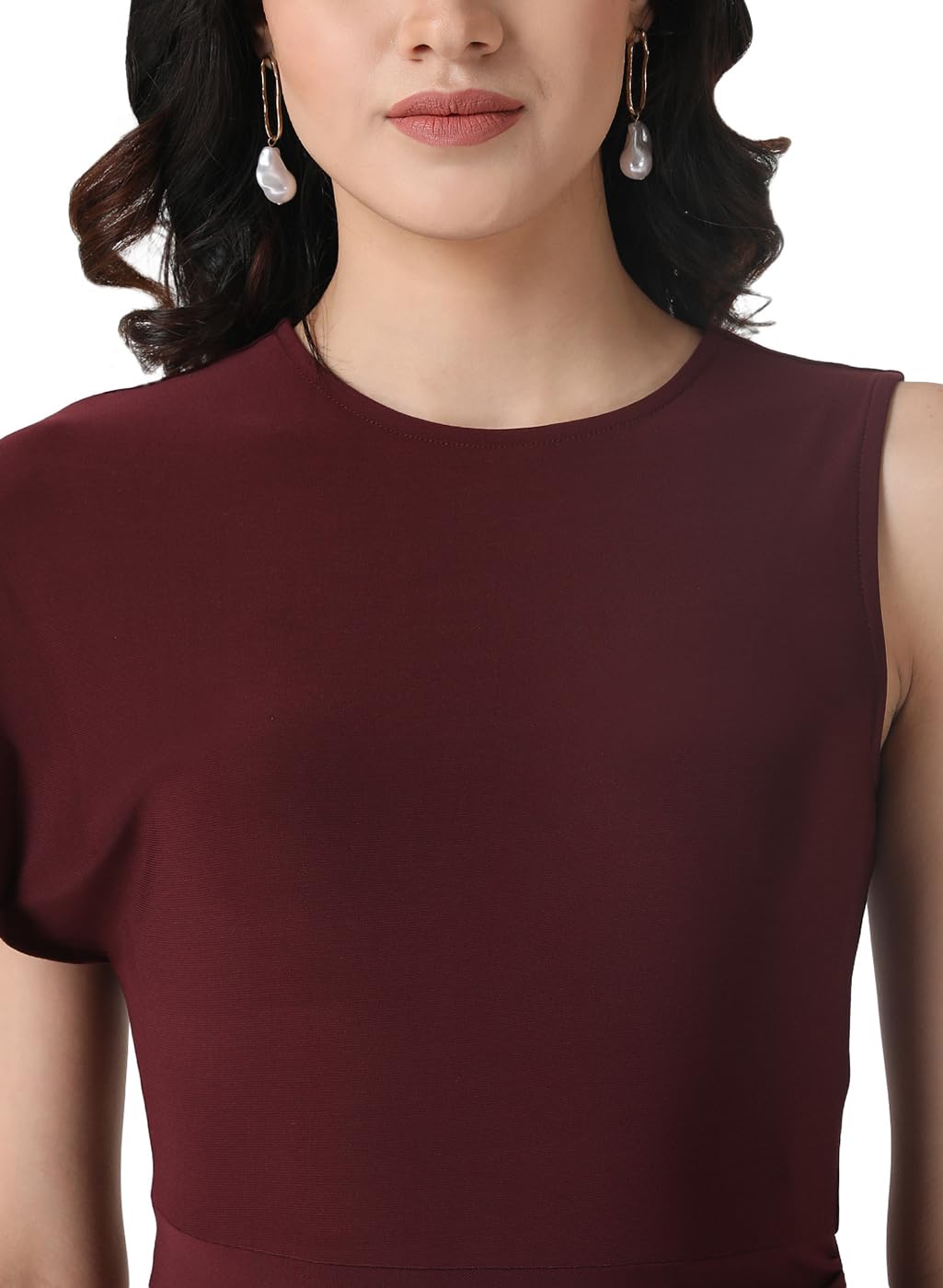 Kazo Women's Polyester Fit and Flare Midi Dress (125473_Port Royale