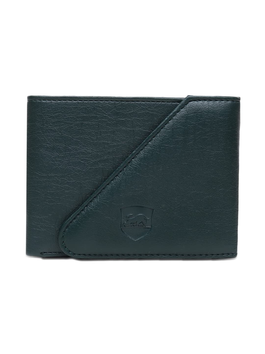 SAMTROH Edge Cut Design Artificial Leather Wallet for Men | 3 Card Slots I 2 Currency & 2 Secret Compartments I 1 Id Card Slot & Coin Pocket (Green)