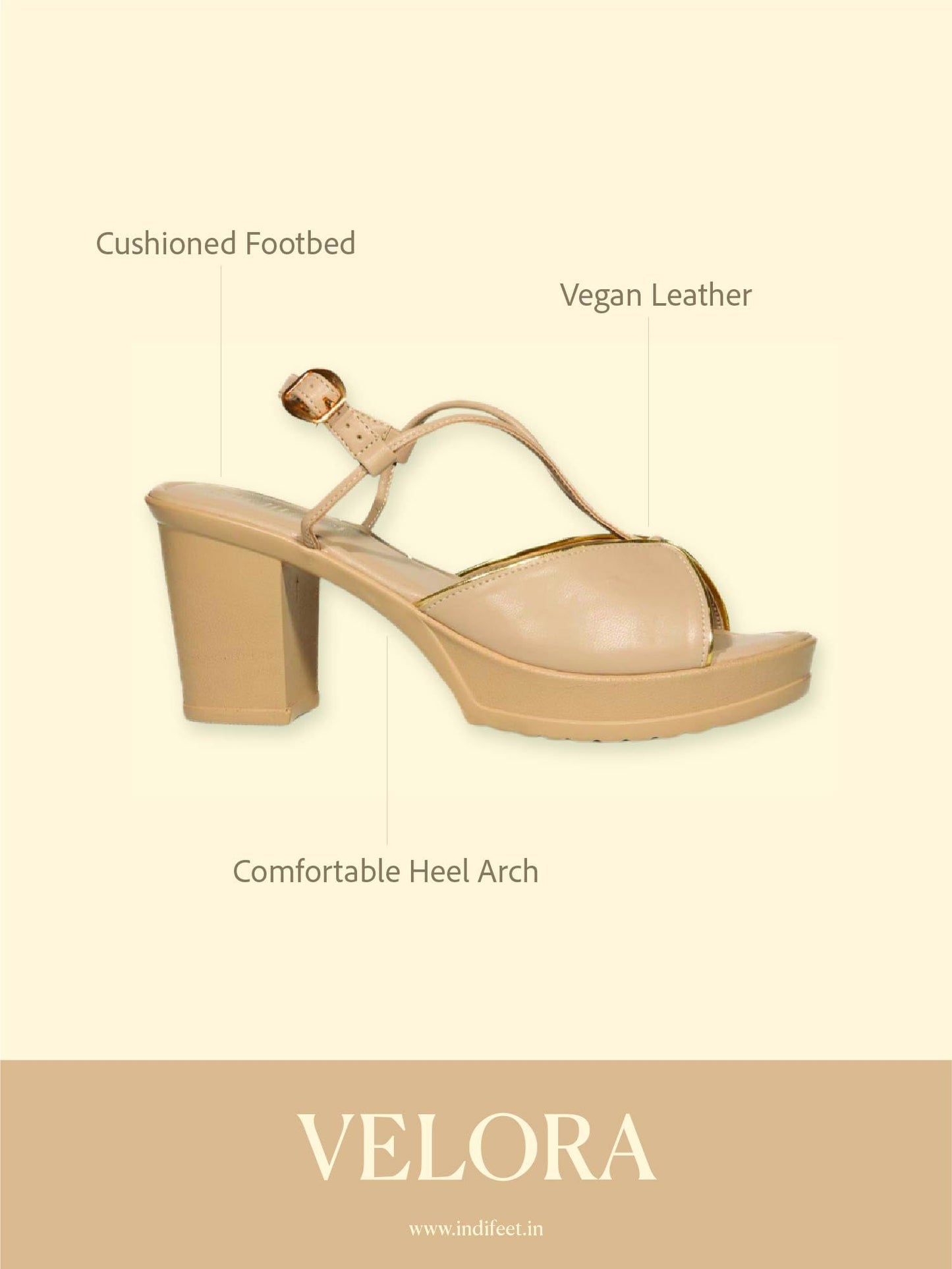 Indifeet Heels for Women Woman Stylish Sandals Ladies Latest Block Heel Chappals Girls Comfortable Party Sandal Female Fancy Peep Toe Chappal Footwear Women’s Trendy Fashion Slippers Cream Beige